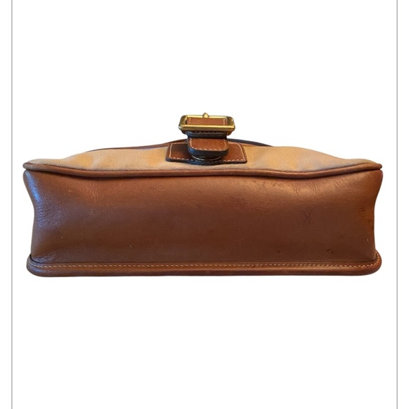 COACH LEGACY DEMI BROWN CANVAS LEATHER FLAP SHOULDER BAG - Picture 4 of 9